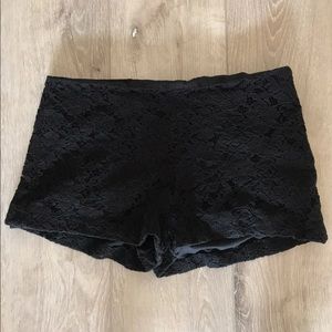 Ocean Black Lace Shorts - Medium